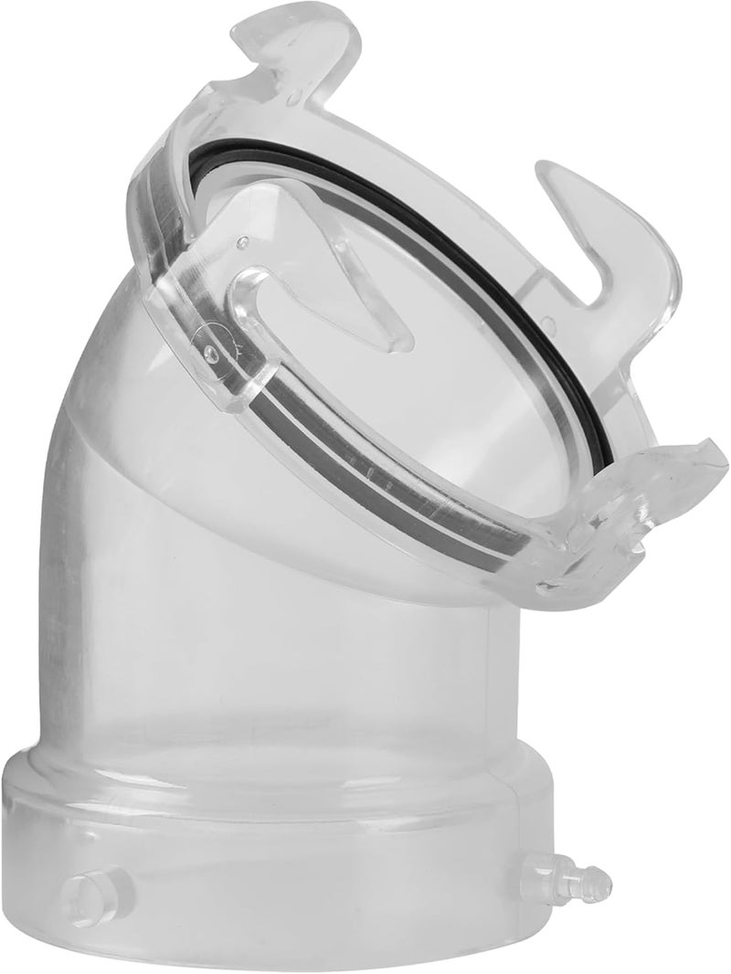 Aussio 45° Clearview RV Sewer Hose Adapter with 3" Bay Lug - Durable, Leak-Proof Connection - Image 1